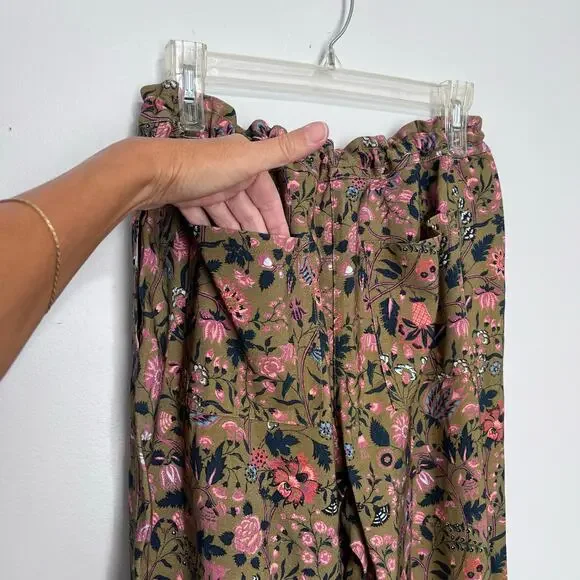 Sundance Madora Pants Olive Green Multi Floral Print - Picture 8 of 16
